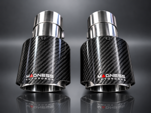 Jaguar F-TYPE Performance Exhaust System - MADNESS - 3.0L V6 - Dual Side Exit - Vacuum Valve Design - Carbon Fiber Exhaust Tips Jaguar F-TYPE Performance Exhaust System - MADNESS - 3.0L V6 - Dual Side Exit - Vacuum Valve Design - Carbon Fiber Exhaust Tips