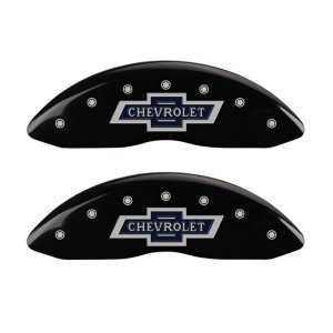 Chevrolet Traverse Caliper Covers - Front + Rear - MGP - 4 Logo with 100 Anniversary Logo - Black - 2024+
