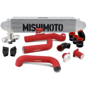 Honda Civic Intercooler Kit - Mishimoto - Silver Intercooler - Red Pipes - `22-`26