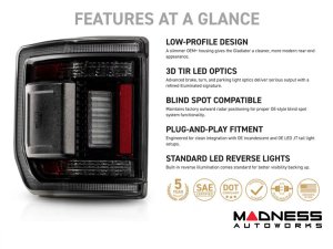 Jeep Gladiator JT LED Tail Lights - XB LED Series - Morimoto - Low Profile - Smoked