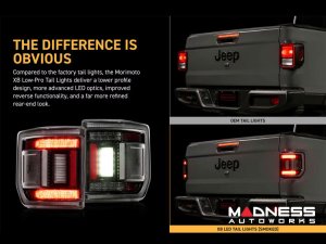 Jeep Gladiator JT LED Tail Lights - XB LED Series - Morimoto - Low Profile - Smoked