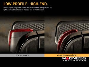 Jeep Gladiator JT LED Tail Lights - XB LED Series - Morimoto - Low Profile - Red