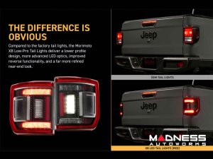 Jeep Gladiator JT LED Tail Lights - XB LED Series - Morimoto - Low Profile - Red