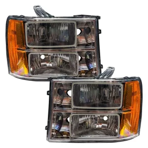 GMC Sierra Headlight Assemblies - ORACLE Lighting - Square Ring Design w/ BC2 Controller - ColorSHIFT - `07-`13