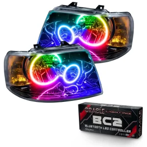 Ford Expedition Headlight Assemblies - ORACLE Lighting - ColorSHIFT w/ BC2 Controller - Black - `03-`06 Ford Expedition Headlight Assemblies - ORACLE Lighting - ColorSHIFT w/ BC2 Controller - Black - `03-`06