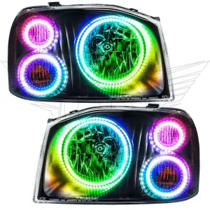 Nissan Frontier Headlight Assemblies - ORACLE Lighting - SMD HL Triple Halo - ColorSHIFT w/ BC1 Controller - `01-`04 Nissan Frontier Headlight Assemblies - ORACLE Lighting - SMD HL Triple Halo - ColorSHIFT w/ BC1 Controller - `01-`04