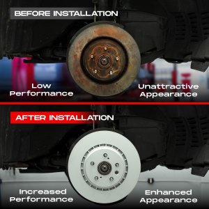 Toyota Corolla Brake Kit - Front - R1 Concepts - Carbon Coated Rotors + Optimum OE Pads - `19-`25