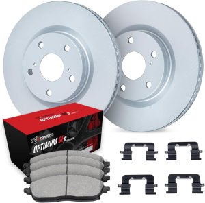 Toyota Corolla Brake Kit - Front - R1 Concepts - Carbon Coated Rotors + Optimum OE Pads - `19-`25
