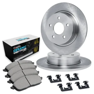 Alfa Romeo Giulia Brake Kit - Front - R1 Concepts - Blank Rotors + Euro Ceramic Pads - `17-`25 Alfa Romeo Giulia Brake Kit - Front - R1 Concepts - Blank Rotors + Euro Ceramic Pads - `17-`25