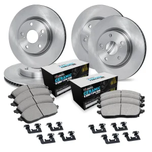 Alfa Romeo Giulia Brake Kit - Front + Rear - R1 Concepts - eLINE Series Blank with Euro Ceramic Pads - `17-`25 Alfa Romeo Giulia Brake Kit - Front + Rear - R1 Concepts - eLINE Series Blank with Euro Ceramic Pads - `17-`25