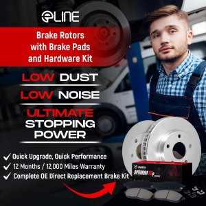 Toyota Corolla Brake Kit - Front - R1 Concepts - eLINE Series Blank, Optimum OE Pads - `19-`25