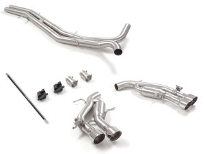Audi RS7 Sportback Performance Exhaust - 4.0TFSI Quattro - Ragazzon - Rear Section w/ Electronic Operated Valve - Dual Exit/ Quad Polished Tip