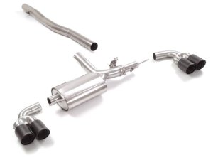 Mercedes Benz A-Class AMG A35 Performance Exhaust by Ragazzon - Rear Section - Integrated Valve - Quad Carbon Fiber Tips Mercedes Benz A-Class AMG A35 Performance Exhaust by Ragazzon - Rear Section - Integrated Valve - Quad Carbon Fiber Tips