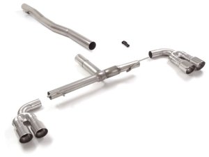 Mercedes Benz A-Class AMG A35 Performance Exhaust by Ragazzon - Rear Section - Straight Through - Quad Polished Tips