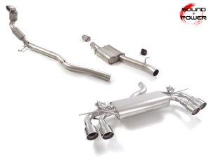 Volkswagen Golf Performance Exhaust by Ragazzon - Full Kit - Valved - Quad Polished Tips - Dual Exit - 200cpsi OPF/GPF Filter