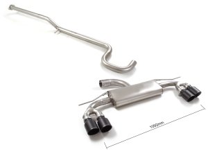Audi A3 Sportback Performance Exhaust - Ragazzon - Cat Back - Evo Line - Resonated - Black Quad Tip 45TFSIe (2020+)