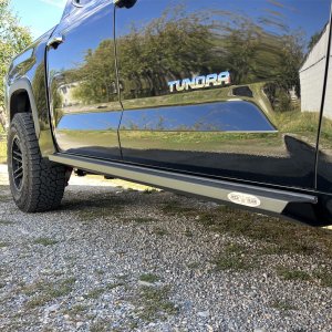 Toyota Tundra Rock Sliders - Rock Slide Engineering - Steel - Black Powdercoat - `22-`24