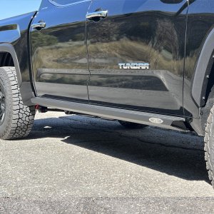 Toyota Tundra Rock Sliders - Rock Slide Engineering - Steel - Black Powdercoat - `22-`24