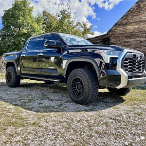 Toyota Tundra Rock Sliders - Rock Slide Engineering - Steel - Black Powdercoat - `22-`24