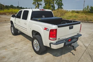 Chevrolet Silverado 1500 Hard Tri-Fold Bed Cover - Rough Country - Sleek Flush, Low-Profile Design - Matte Black - '07-'13