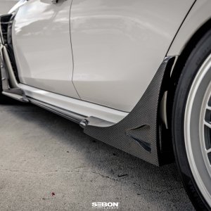 Honda Civic Type-R Rear Side Skirt Extensions - Seibon - MB-Style - Carbon Fiber - `23-`25