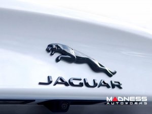Jaguar Custom Emblem Set - Leaping Jaguar + Jaguar Lettering - Gloss Black Finish Jaguar Custom Emblem Set - Leaping Jaguar + Jaguar Lettering - Gloss Black Finish