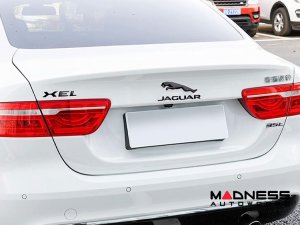 Jaguar Custom Emblem Set - Leaping Jaguar + Jaguar Lettering - Gloss Black Finish Jaguar Custom Emblem Set - Leaping Jaguar + Jaguar Lettering - Gloss Black Finish