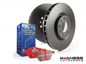 Jaguar F-TYPE Brake Pads + Brake Rotors - Front - EBC - Redstuff Pads - RK Rotors
