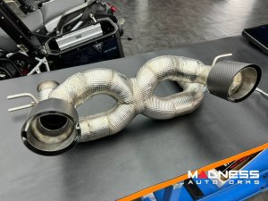 Maserati MC20 Performance Exhaust System - Ragazzon - Evo Line - Rear Secton - w/ Emulator Valves - Carbon Fiber Tips