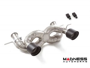 Maserati MC20 Performance Exhaust System - Ragazzon - Evo Line - Rear Secton - w/ Emulator Valves - Carbon Fiber Tips