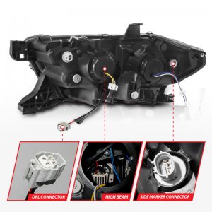 Toyota Tacoma Projector Headlights - ANZO - LED with Light Bar Sequential - Black Housing - `16-`22