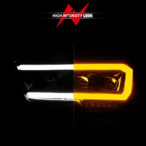 Toyota Tacoma Projector Headlights - ANZO - LED with Light Bar Sequential - Black Housing - `16-`22