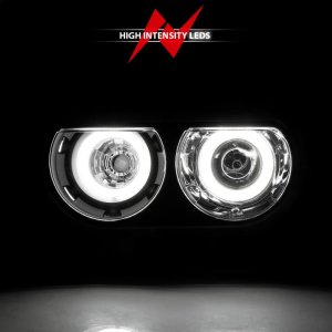 Dodge Challenger Projector Headlights - ANZO - CCFL, Halo, Clear Lens, Black Housing, Pair - Black - `08-`14