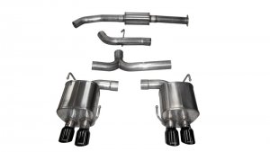 Subaru WRX Performance Exhaust - Rear - CORSA Performance - Cat-Back Sport with Dual Rear Exit and Twin 3.5in Black PVD Pro-Series Tips - Black - `15-`21