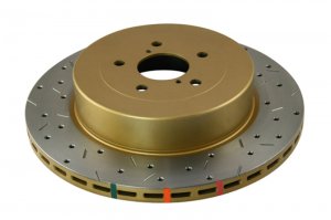 Subaru WRX Brake Rotor (1) - Rear - DBA - 4000 Series Drilled/Slotted - `01-`07