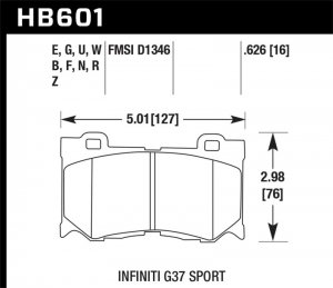 Nissan 370Z Brake Pads - Front - Hawk Performance - DTC-30 - `09-`13