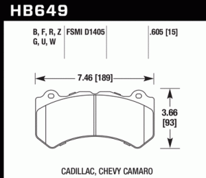 Chevrolet Corvette Brake Pads - Front - Hawk Performance - ER-1 - `14-`18