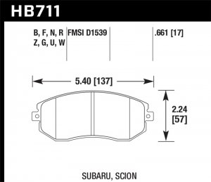 Subaru Legacy Brake Pads - Front - Hawk Performance - DTC-30 - 2013