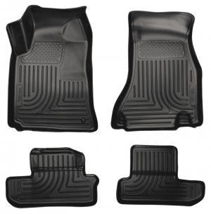 Dodge Challenger Floor Liners - Front + Second Seat - Husky Liners - WeatherBeater - Black - `08-`12
