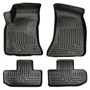 Dodge Challenger Floor Liners - Front + Rear - Husky Liners - WeatherBeater Combo - Black - `11-`12