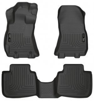 Subaru Outback Floor Mats - Front + 2nd Seat - Husky Liners - WeatherBeater - Black - 2013