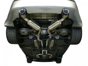 Nissan 350Z Performance Exhaust - Injen - Cat Back, Dual 60mm, Built-In Resonated X-Pipe - Burnt Titanium - `03-`08