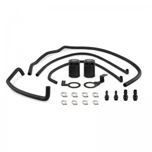 Subaru WRX Oil Catch Can Kit - Mishimoto - Baffled - Black - `15-`16