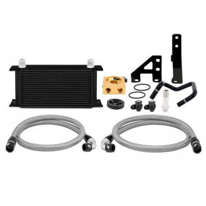 Subaru WRX Oil Cooler Kit - Front - Mishimoto - Thermostatic - Black - `15-`21