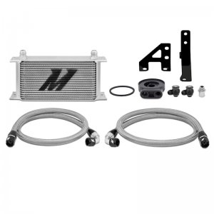 Subaru WRX Oil Cooler Kit - Front - Mishimoto - Sleek Silver or Stealth Black - `15-`21