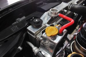 Subaru WRX Coolant Overflow Tank - Mishimoto - Aluminum, TIG-welded, with CNC-machined dipstick - Polished or Anodized Black - `08-`21