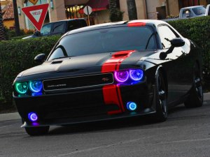 Dodge Challenger Fog Light Halo Kit - ORACLE Lighting - LED Waterproof - ColorSHIFT - `08-`14