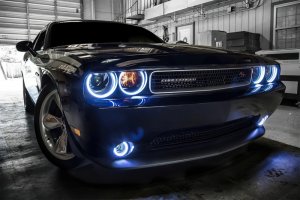 Dodge Challenger Surface Mount Halo Kits - Headlight & Fog Light - ORACLE Lighting - Dynamic ColorSHIFT - `08-`14