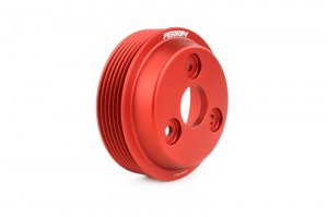 Subaru WRX Water Pump Pulley - Perrin Performance - Lightweight - Red - `15-`21