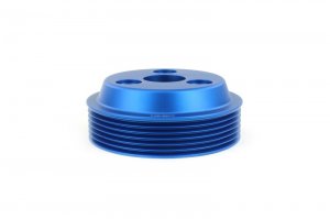 Subaru WRX Water Pump Pulley - Perrin Performance - Lightweight - Blue - `22-`25